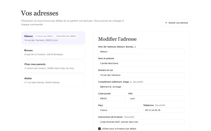 The account.AddressEditor block