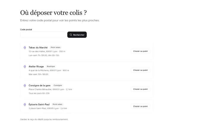 The account.DropoffPoints block