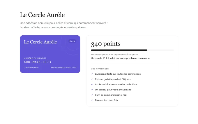The account.MemberCard block