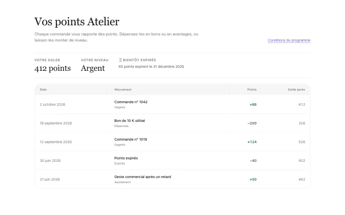 The account.PointsLedger block