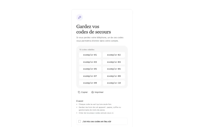account.RecoveryCodes — card-grid