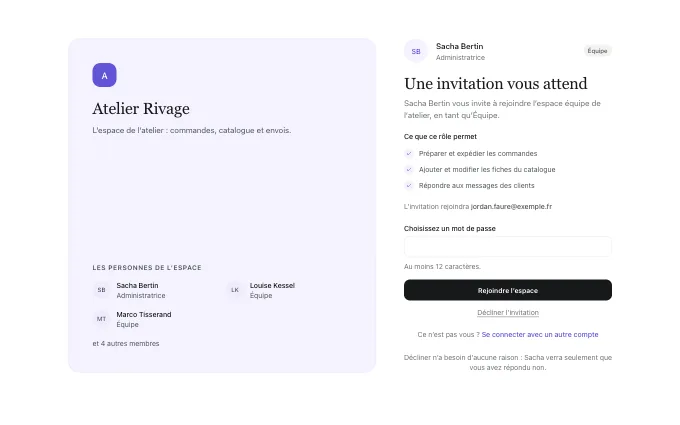 The account.SpaceInvite block