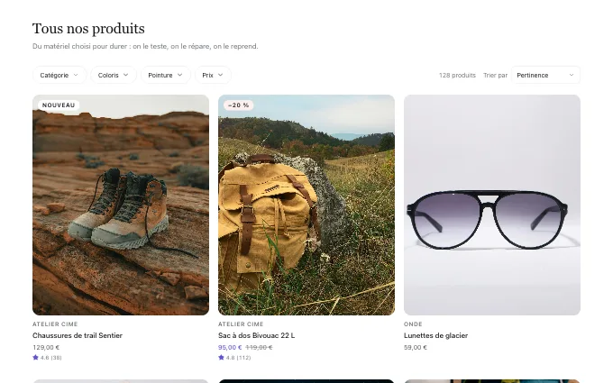 commerce.Catalog — top-bar