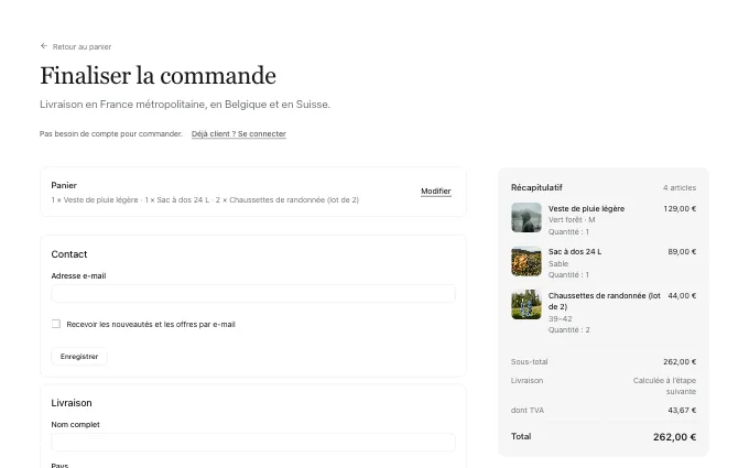commerce.Checkout — returning