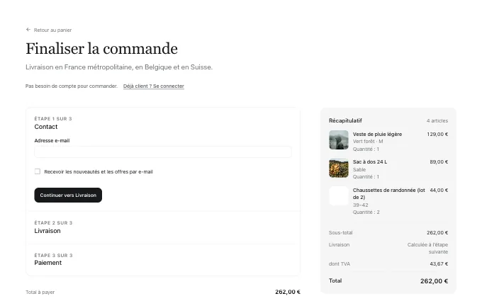commerce.Checkout — stepped