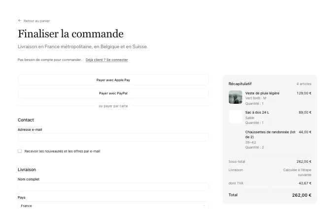 commerce.ExpressCheckout — wallets-first