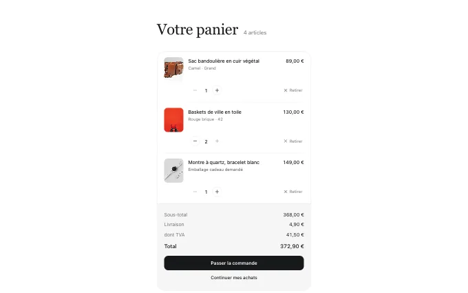 The commerce.MiniCart block
