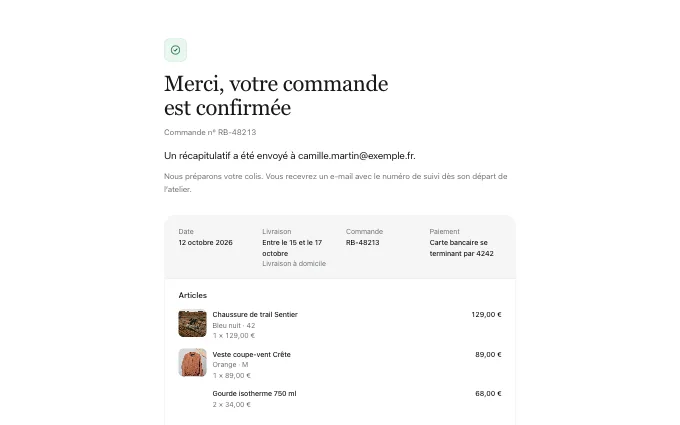commerce.OrderConfirmation — receipt
