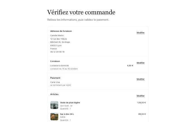 The commerce.OrderReview block