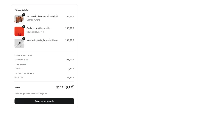 commerce.OrderSummary — landed