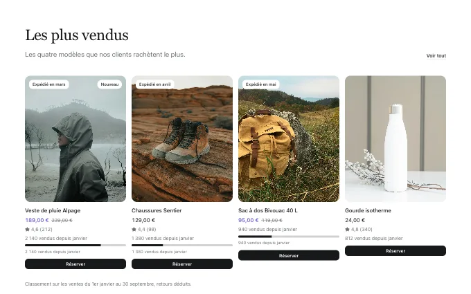The commerce.PreorderProducts block