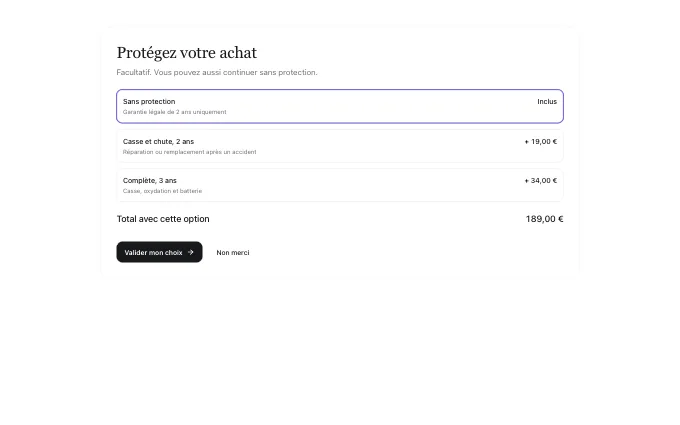 commerce.ProtectionChoice — rows