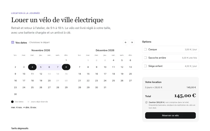 commerce.RentalAvailability — calendar