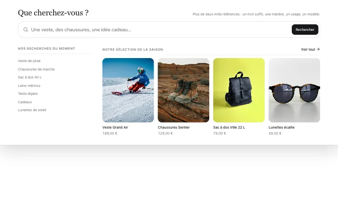 commerce.SearchPanel — top-sheet