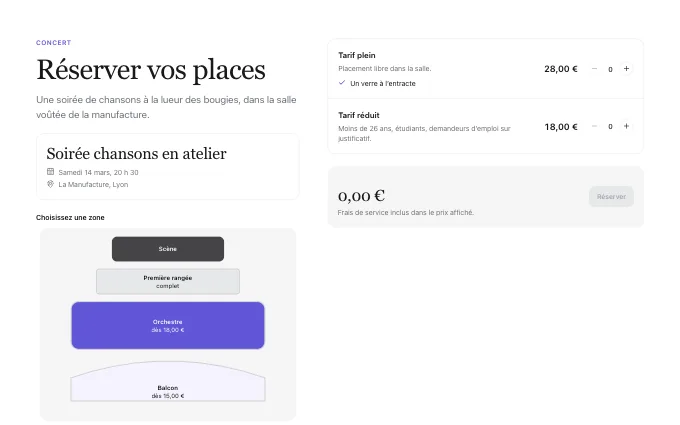 The commerce.SeatBooking block