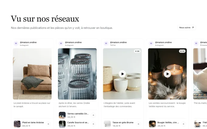The commerce.ShoppablePosts block