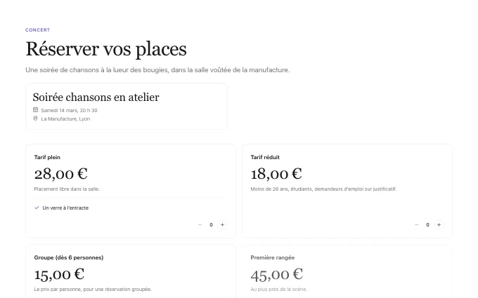 commerce.TicketTiers — cards