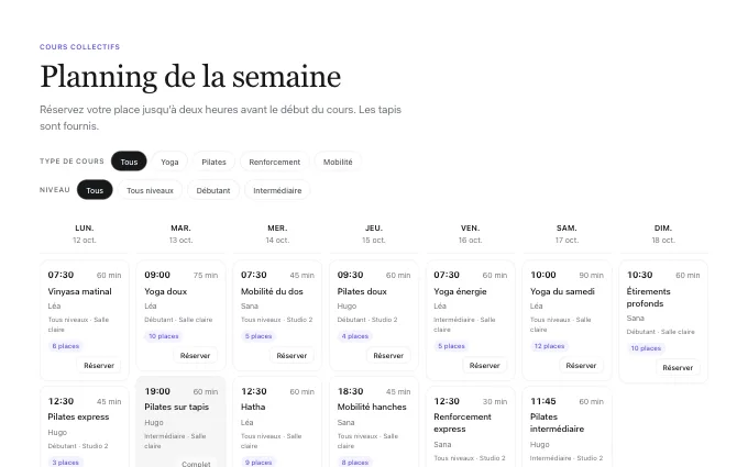 The content.ClassSchedule block