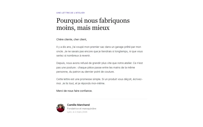 The content.FounderLetter block