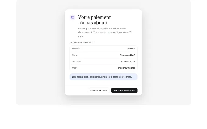 The content.PaymentRetry block