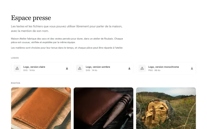 The content.PressAssets block