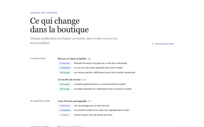 editorial.Changelog — tagged-rows