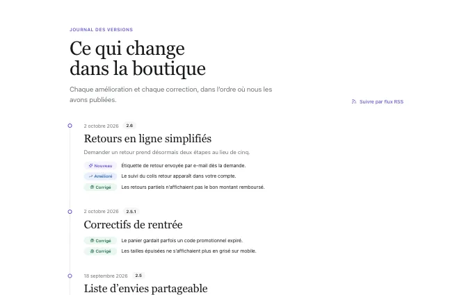The editorial.Changelog block