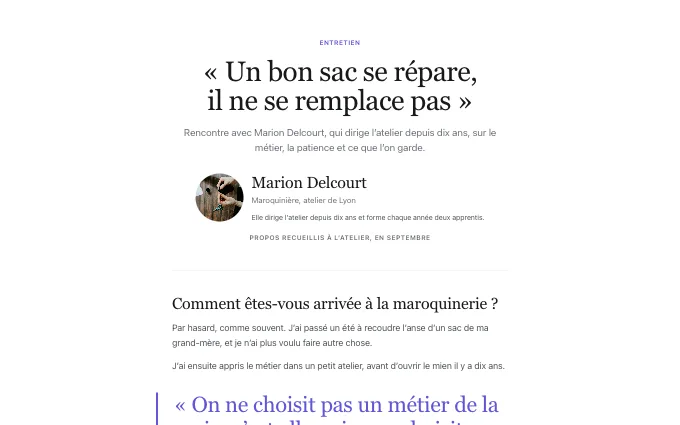 The editorial.Interview block