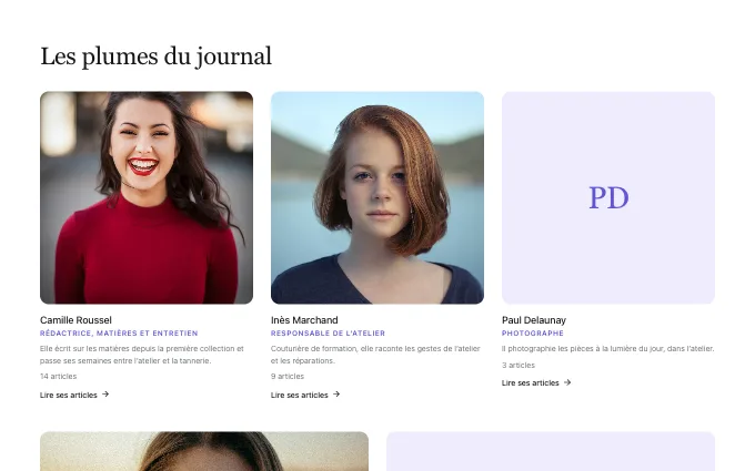The editorial.WritersIndex block
