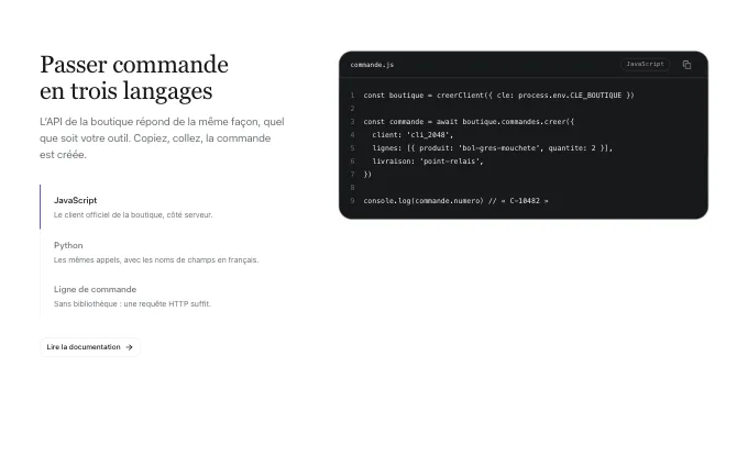landing.CodeTabs — list-and-code