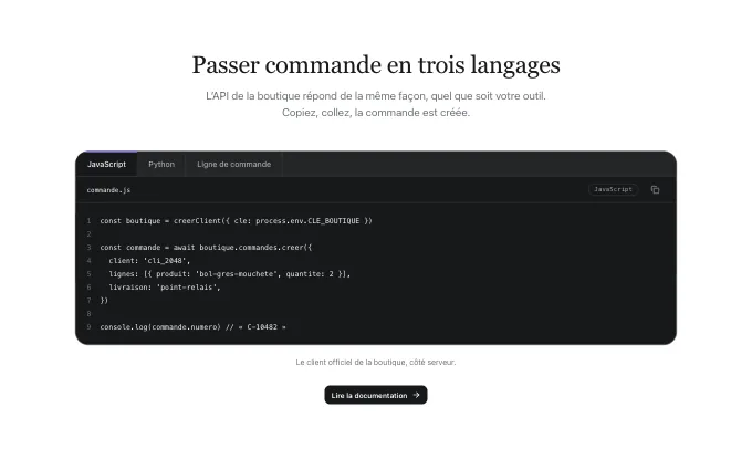 The landing.CodeTabs block