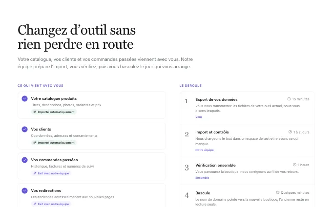 landing.Migration — checklist