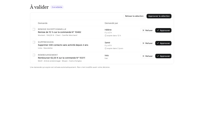 saas.ApprovalQueue — table