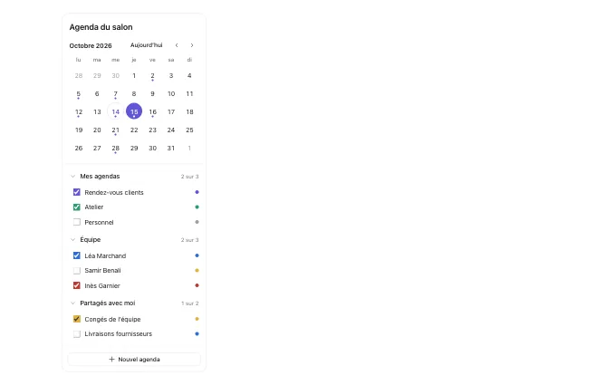 The saas.CalendarSidebar block