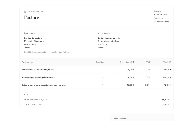 The saas.Invoice block