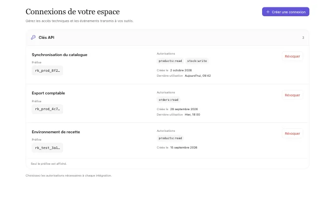 The saas.KeyList block