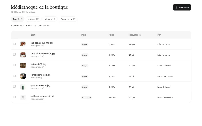 saas.MediaLibrary — table