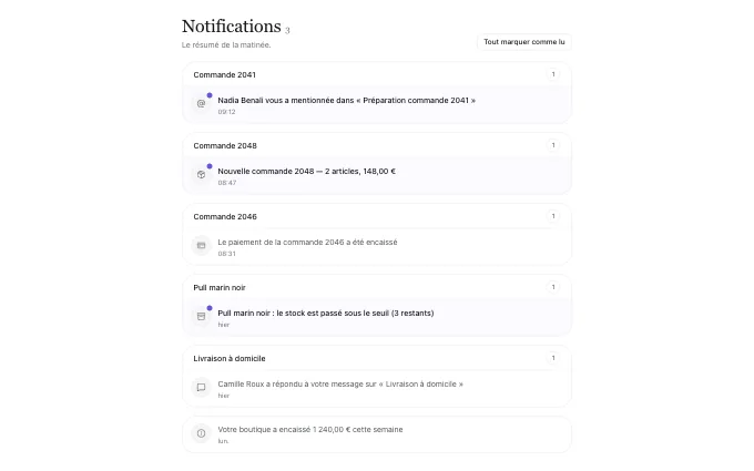 The saas.NotificationDigest block