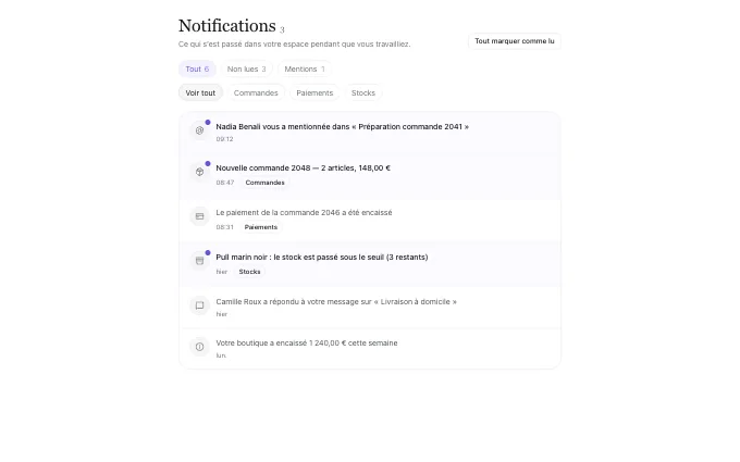 The saas.NotificationFeed block