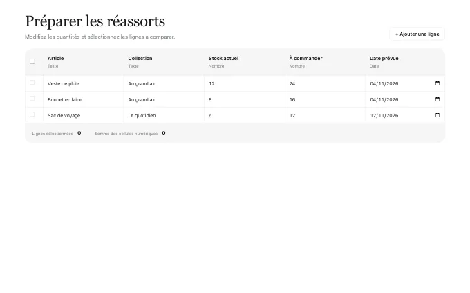 The saas.Spreadsheet block