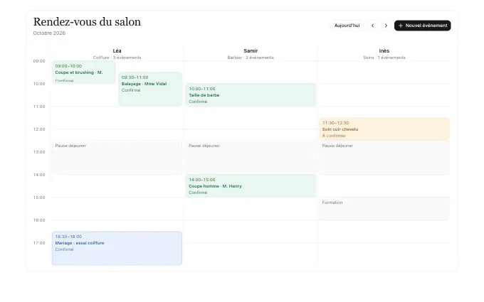 The saas.TeamSchedule block