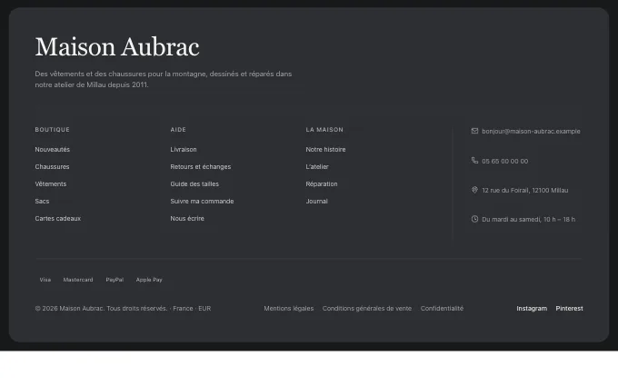 shell.Footer — inset-card